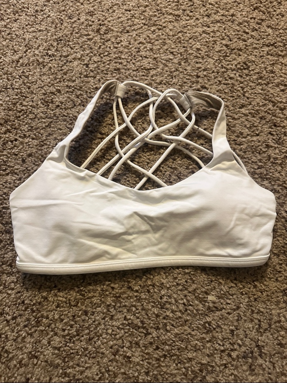 lululemon athletica White Strappy Crisscross Sports Bra
